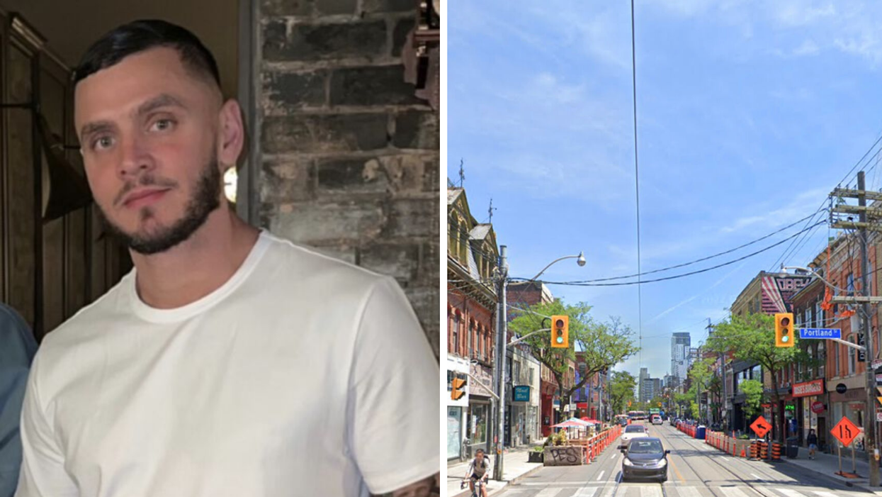 Peter Alexandros Madimenos. Right: Queen Street West.