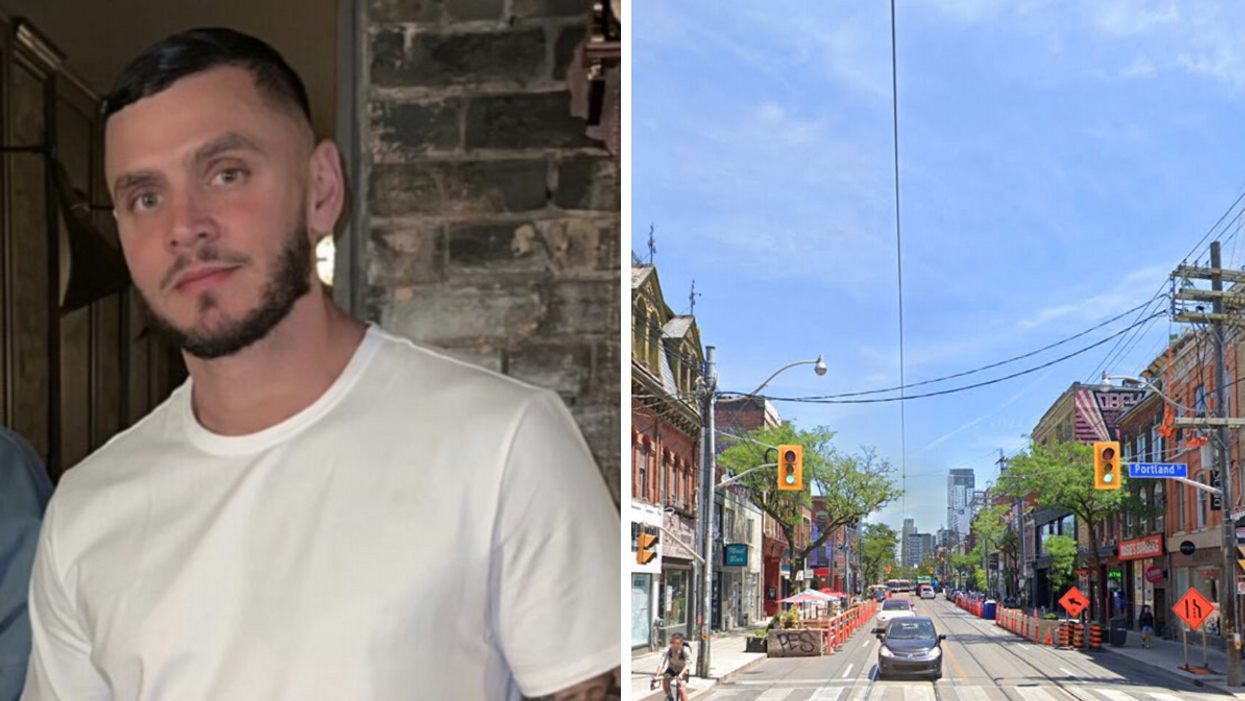 Peter Alexandros Madimenos. Right: Queen Street West.