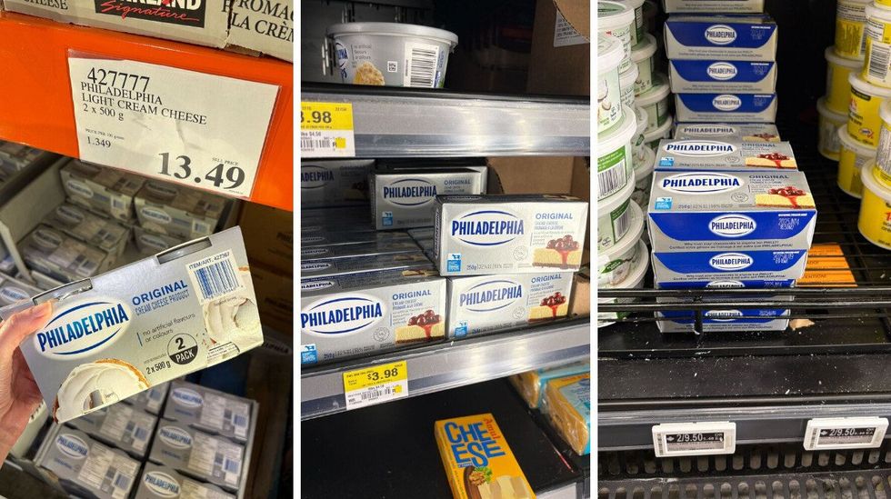 philadelphia cream cheese at costco, walmart and loblaws