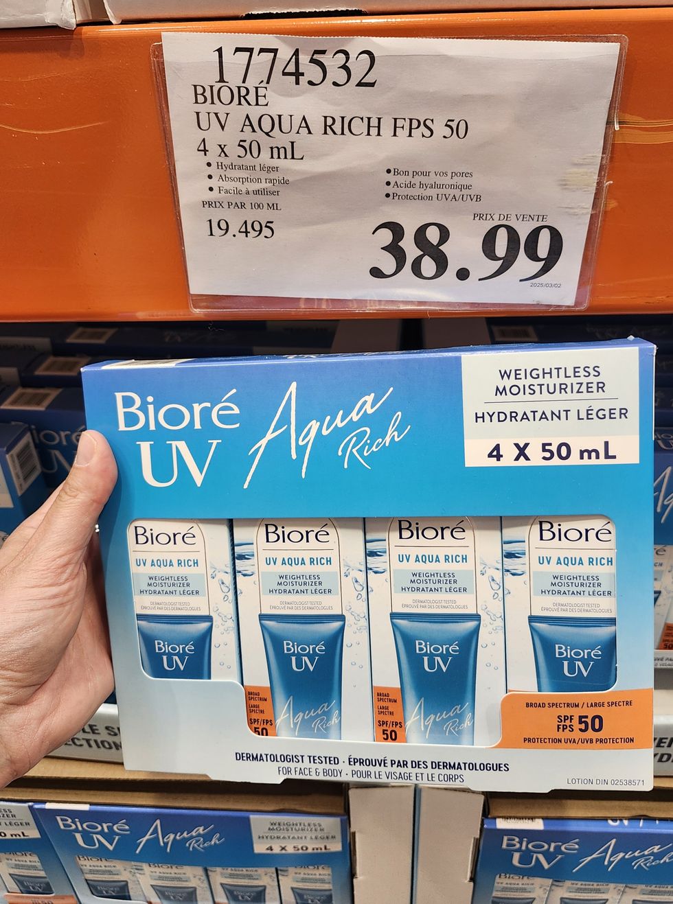 Photo d'un coffret de lotions hydratantes pour le visage et le corps de la marque Bior\u00e9 disponible au Costco.