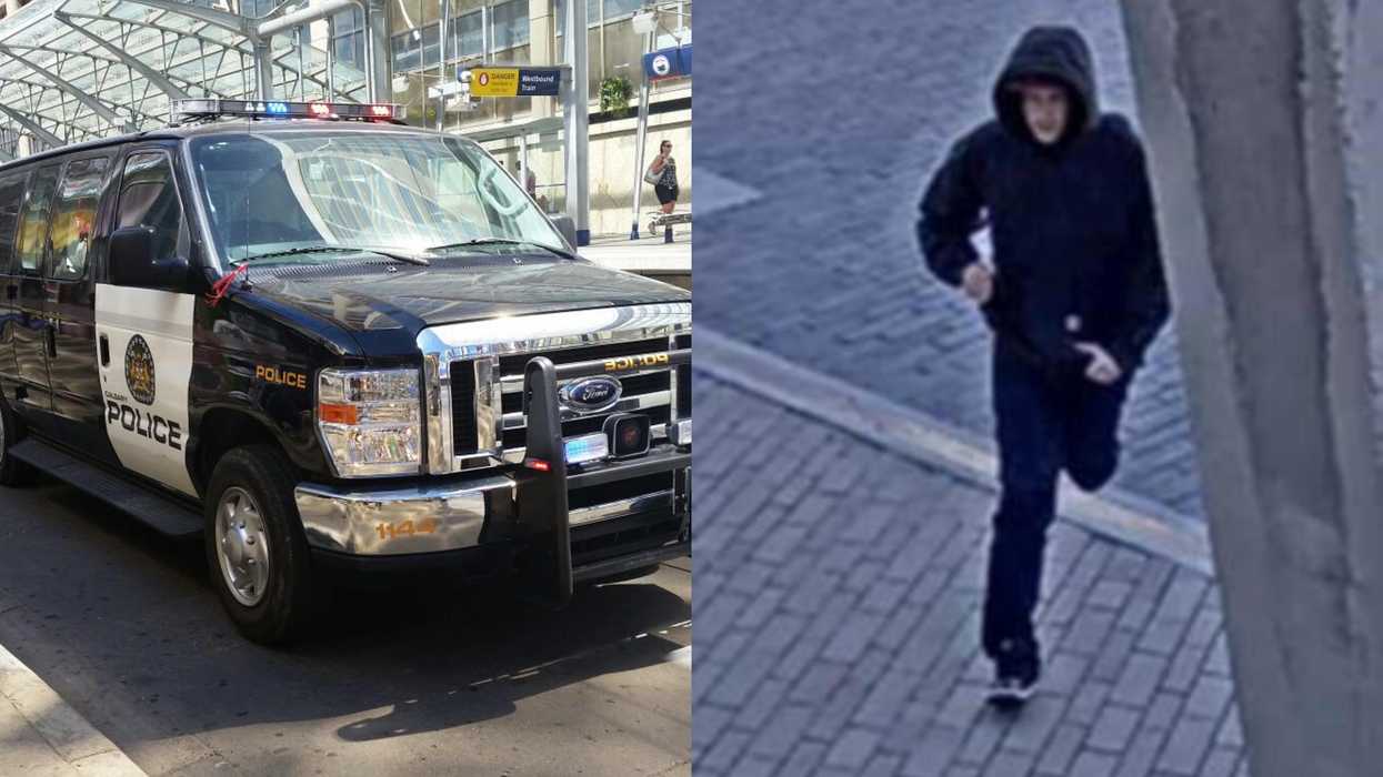 Photo of Calgary Police Car and of the alleged suspect