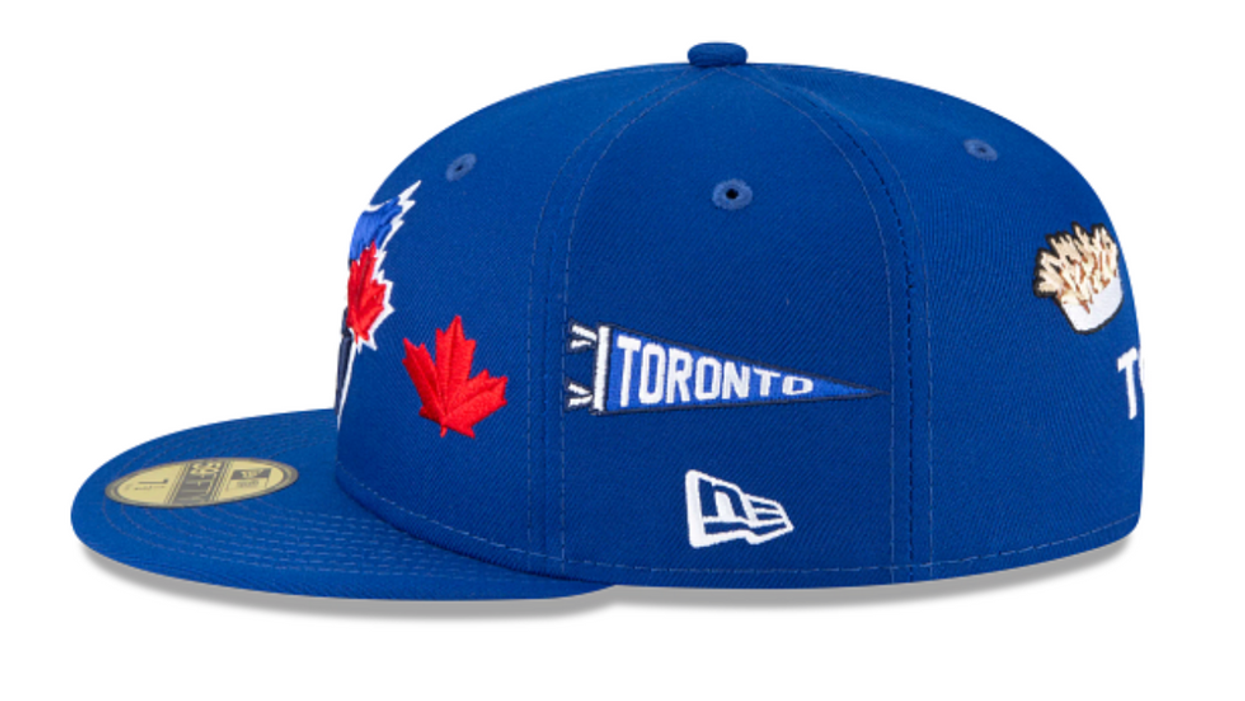 Photo of the Jays hat with the poutine patch