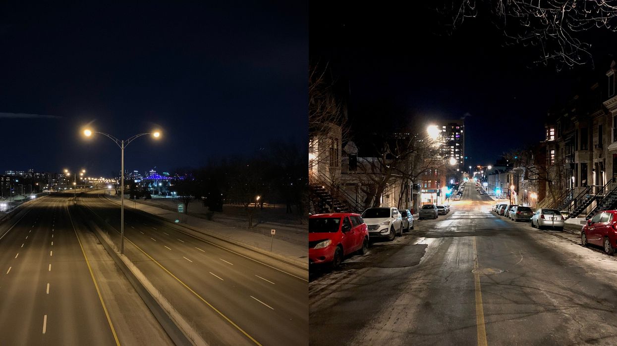 Photos des rues vides au Québec durant le couvre-feu