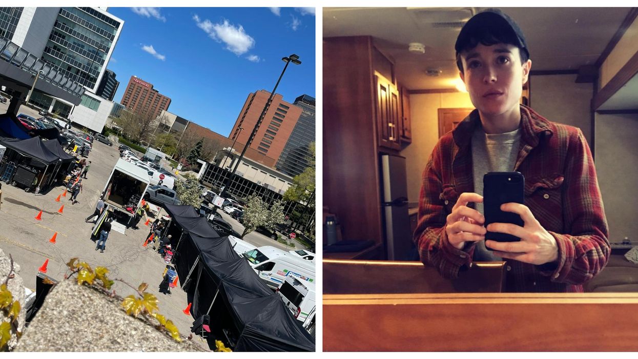 Photos of Hamilton set and of Elliot Page