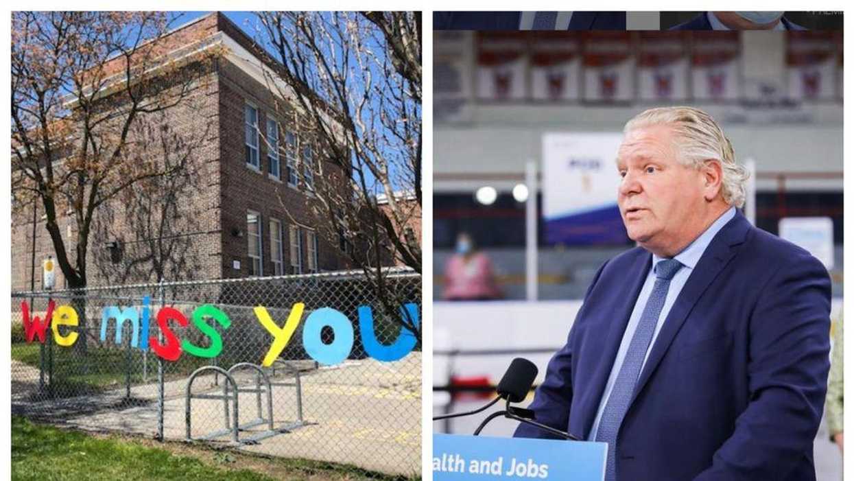 Photos of Toronto school and Premier Doug Ford
