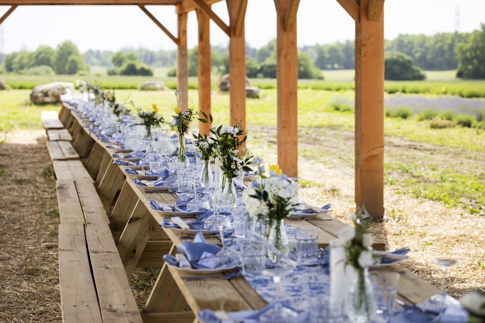 Picnic table at Avalon Lavender.