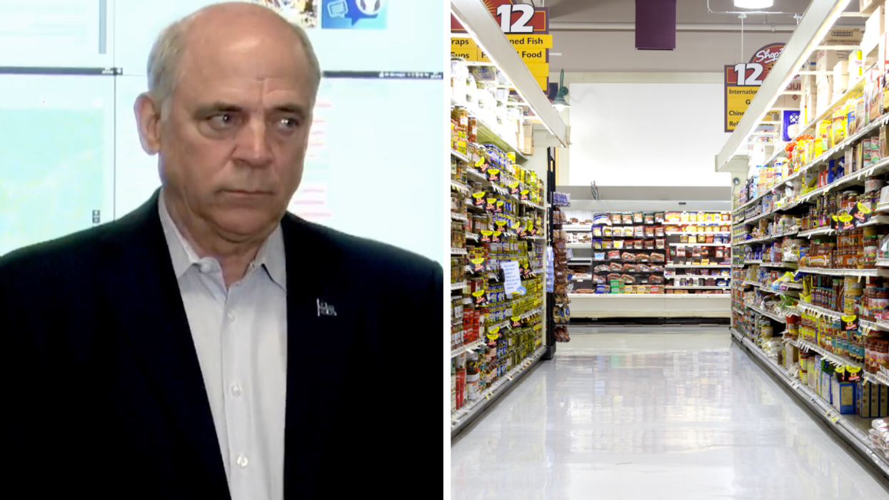 Pierre Fitzgibbon, le ministre de l’Économie, de l’Innovation et de l’Énergie. Droite : Une épicerie.