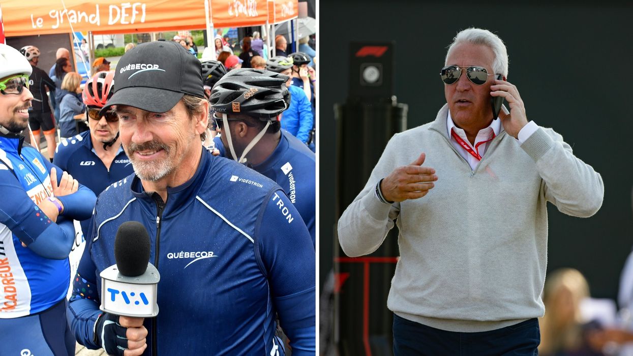 Pierre Karl Péladeau. À droite : Lawrence Stroll.