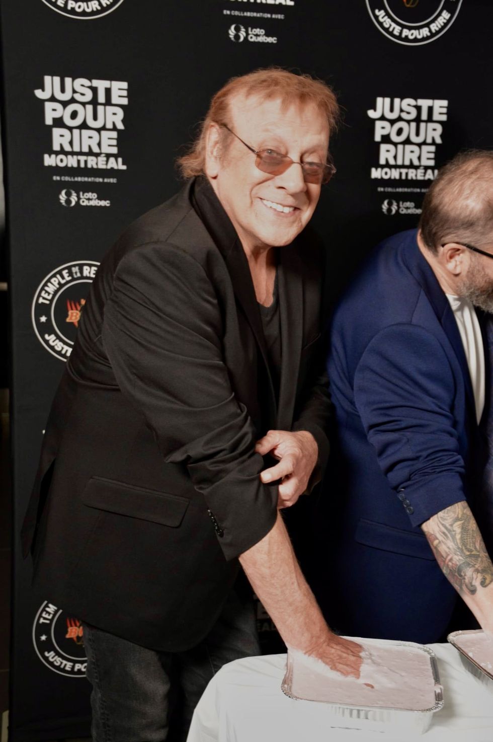 Pierre Lebeau sur le tapis rouge du Temple de la renomm\u00e9e Juste pour rire.