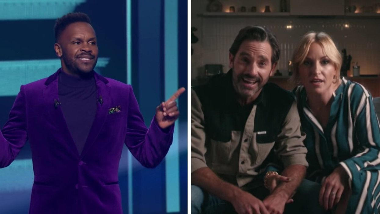 Pierre-Yves Lord aux prix Gémeaux 2023. Droite : Guillaume Lemay-Thivierge et Émily Bégin aux prix Gémeaux 2023.