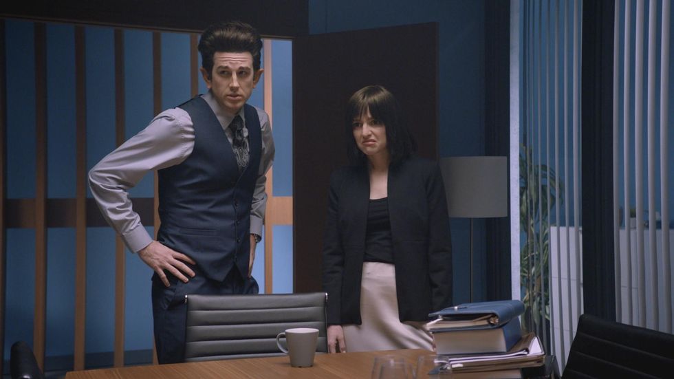 Pierre-Yves Roy-Desmarais et Sarah-Jeanne Labrosse au Bye bye 2022.