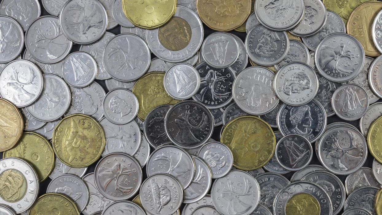 pile of canadian coins