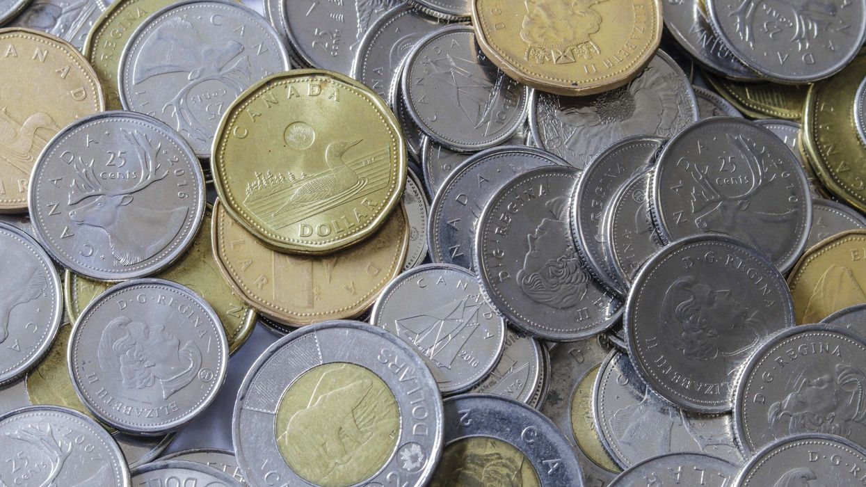 pile of canadian coins