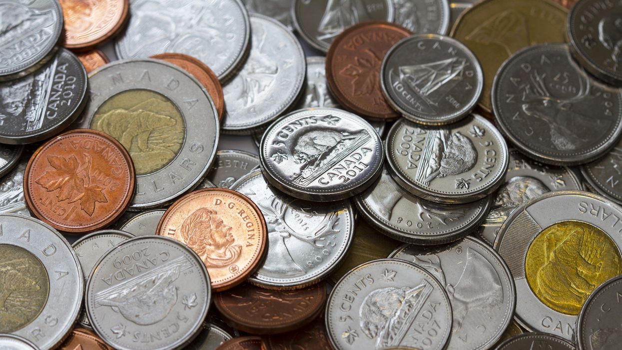 pile of canadian coins
