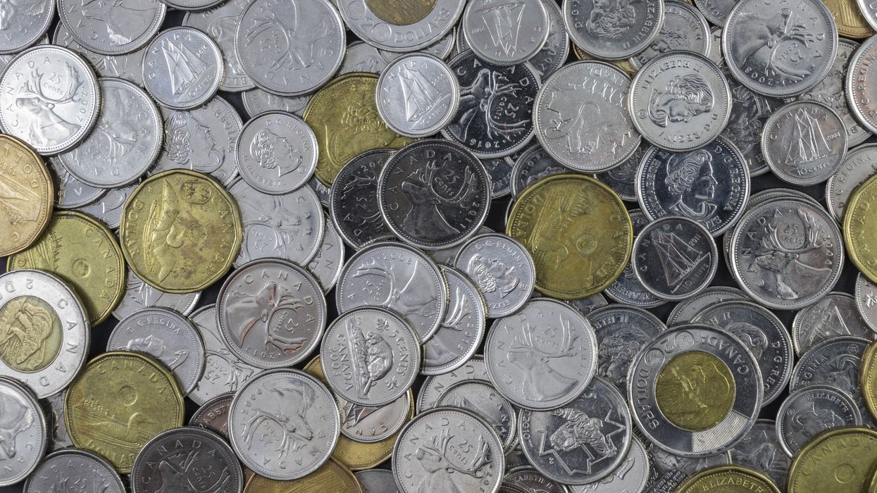 pile of canadian coins