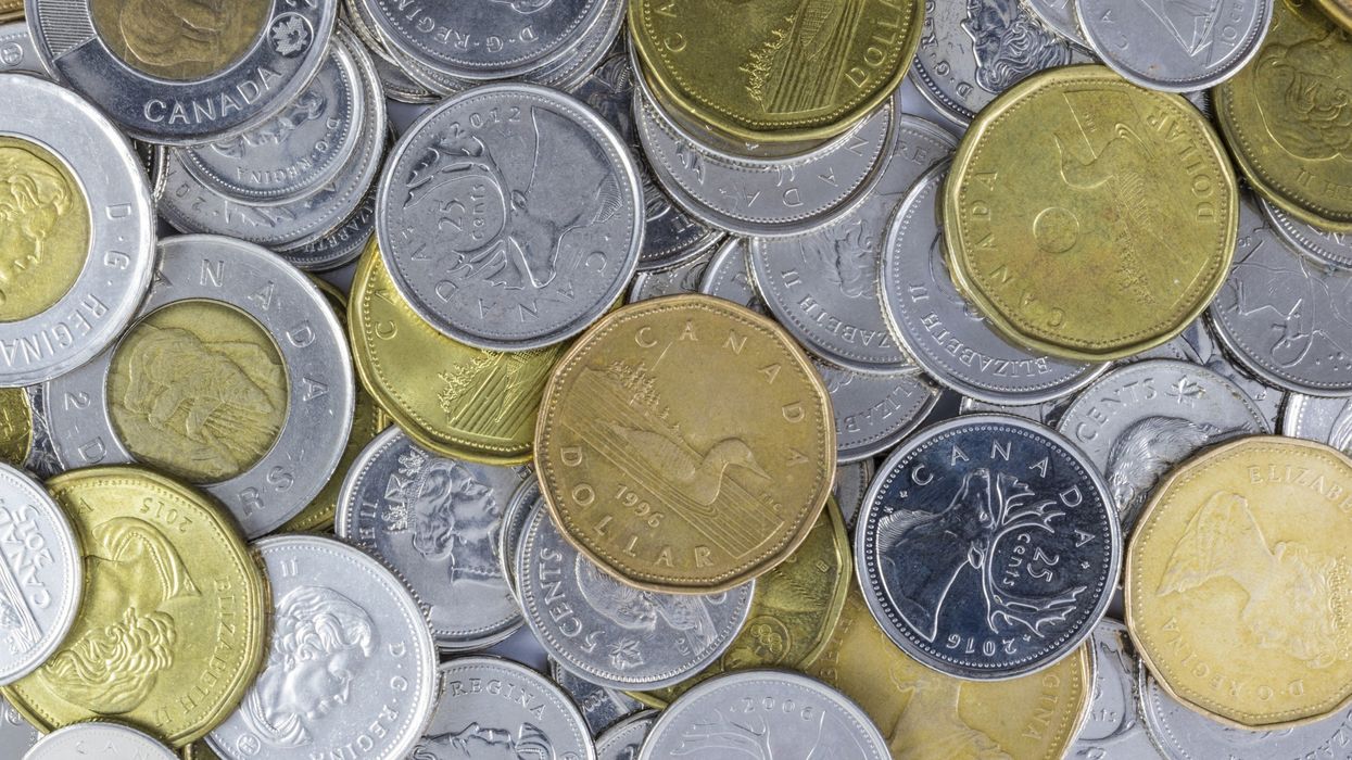 pile of canadian coins