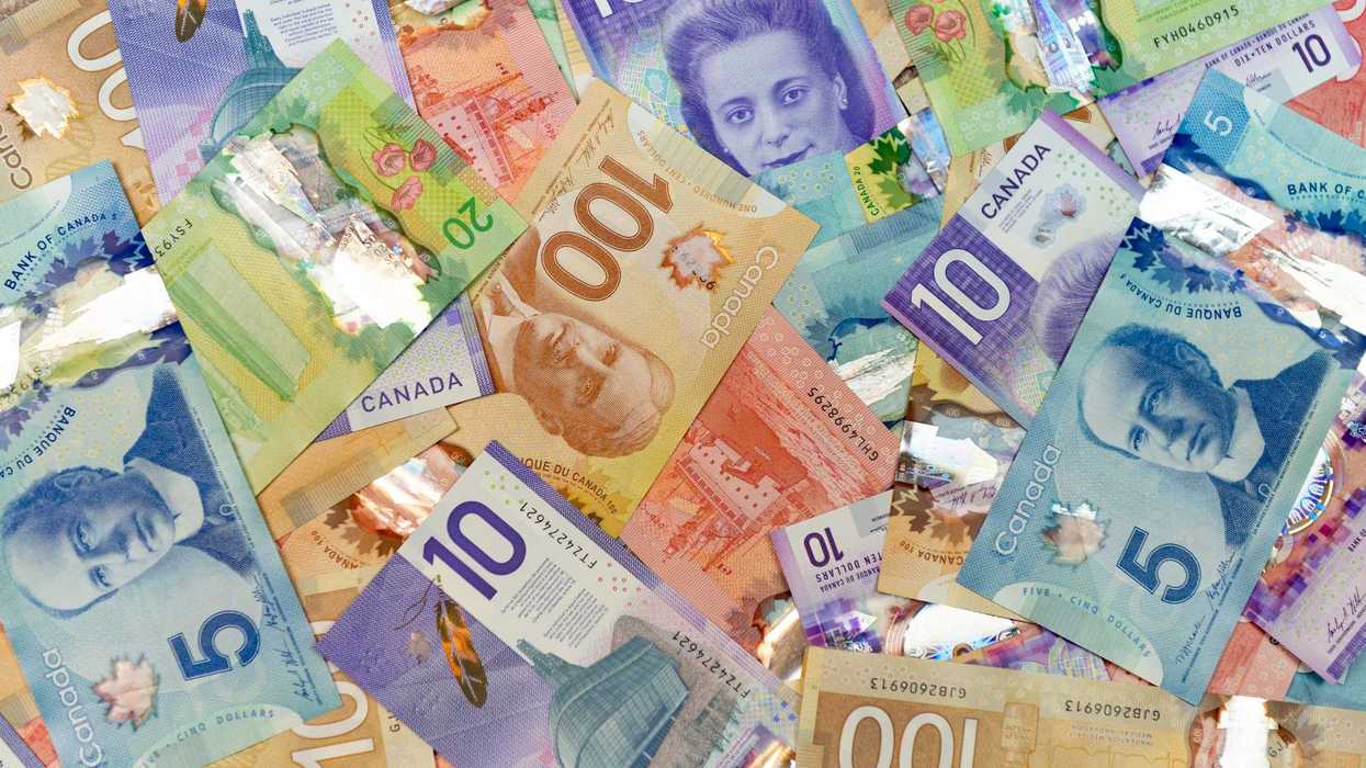 piles of canadian banknotes