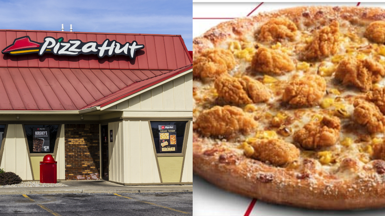 Pizza Hut's KFC Popcorn Chicken Pizza Is Now Available In Canada