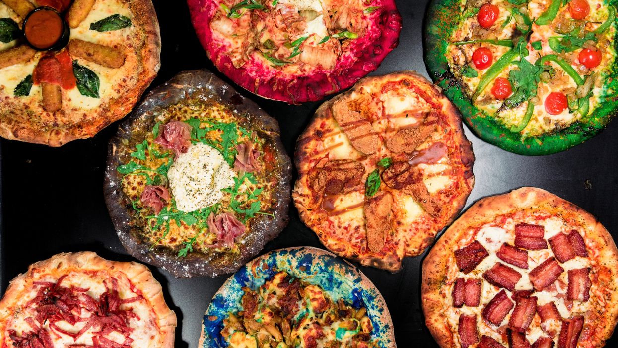 Pizzas multicolores à Les Garnements Pizza & Milkshake