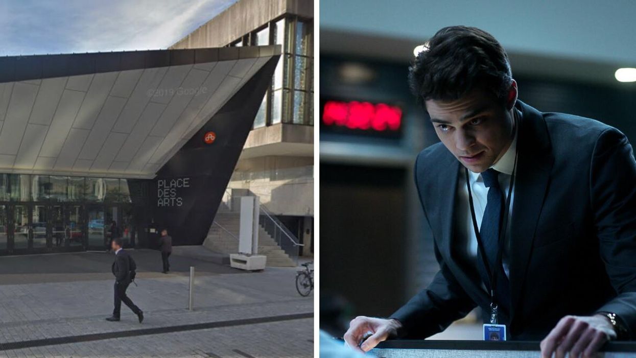 Place des arts. Droite : Noah Centineo dans The Recruit.