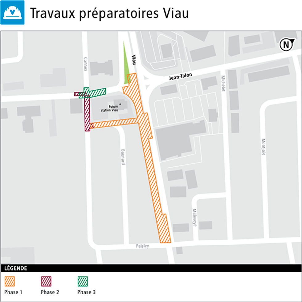Plan des travaux Viau/Jean-Talon.