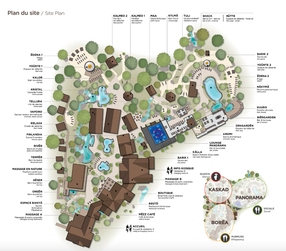 Plan du Nordik Spa-Nature.