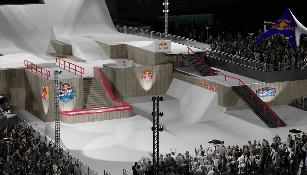 Plan du parcours \u00e0 Montr\u00e9al pour le Red Bull Heavy Montreal vu de c\u00f4t\u00e9.