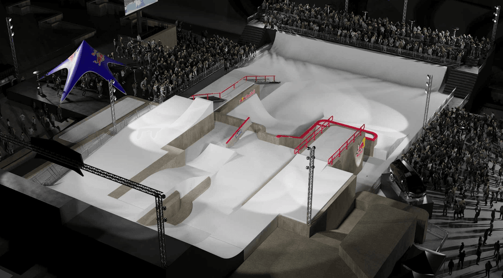 Plan du parcours vu de haut, \u00e0 Montr\u00e9al, pour le Red Bull Heavy Montreal.
