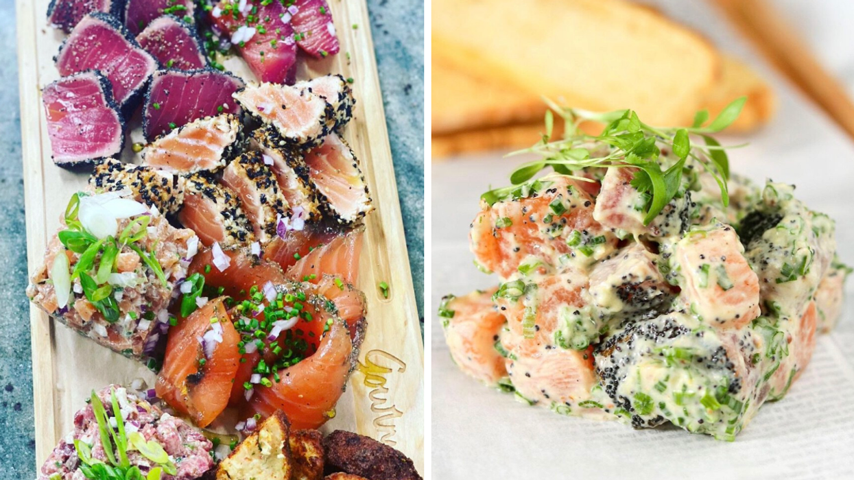 Planche avec tartares. Droite : Tartare.