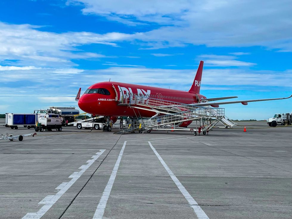 Play Airlines' inaugural flight from Hamilton Airport.