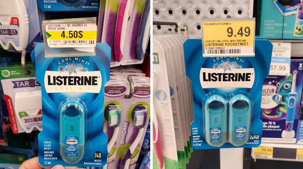 Pocketmist brume buccale rafra\u00eechissante Listerine Cool Mint en format 7,7 ml.