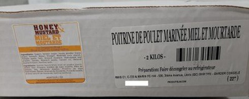 Poitrine de poulet marin\u00e9e miel et moutarde de l'entreprise Produits alimentaires L.M.