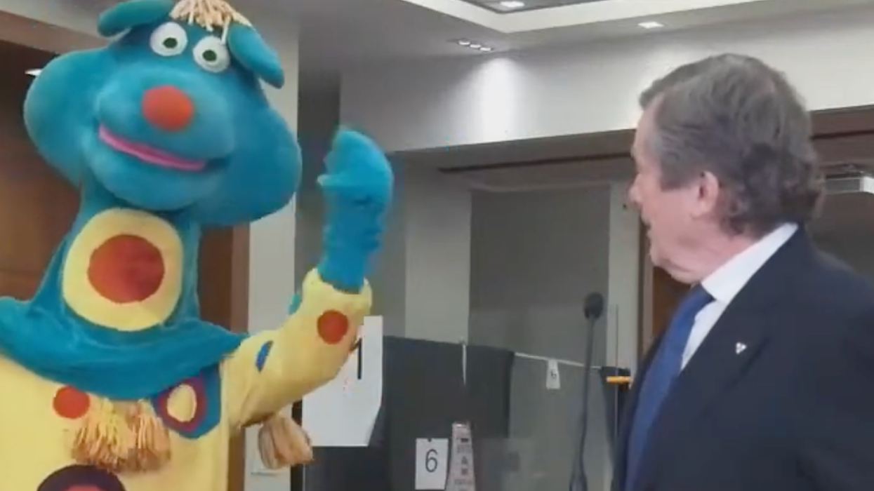 Polkaroo Randomly Showed Up To Mayor Tory's Conference Today Just To Scream Out 1 Thing