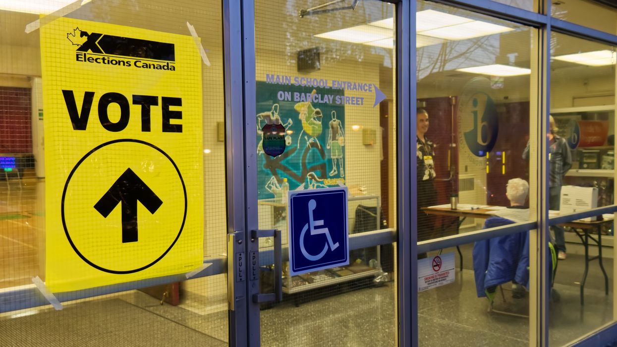 Polling station in Canada.