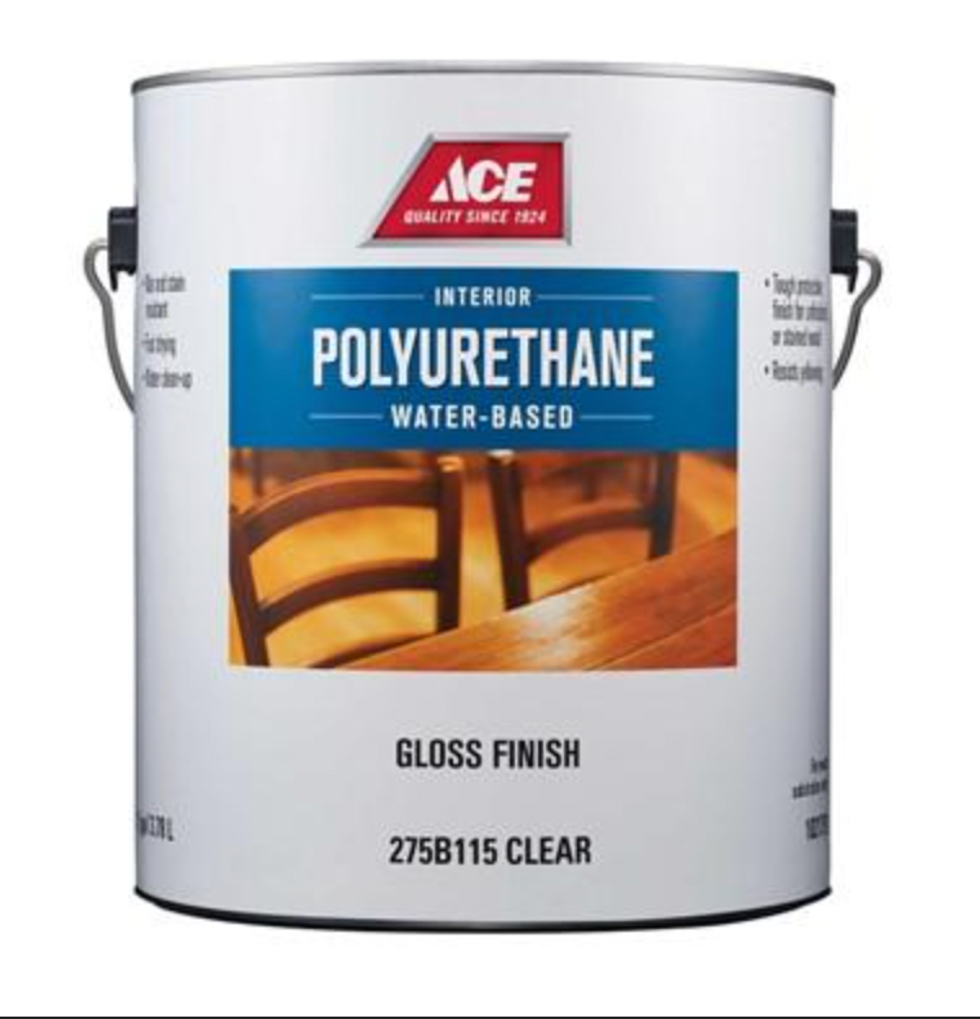 Polyur\u00e9thane d'int\u00e9rieur \u00e0 base d'eau, fini lustr\u00e9 de ACE.