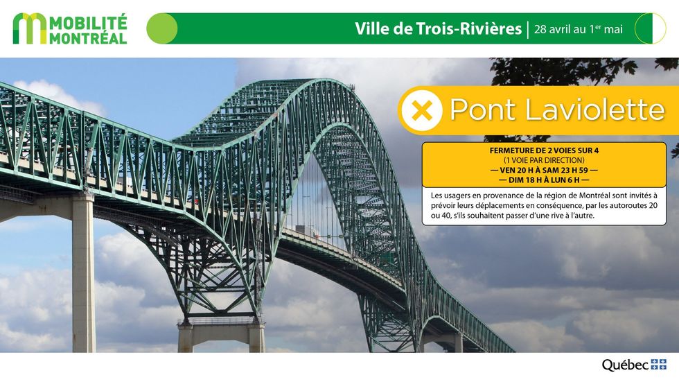Pont Laviolette \u00e0 Trois-Rivi\u00e8res.