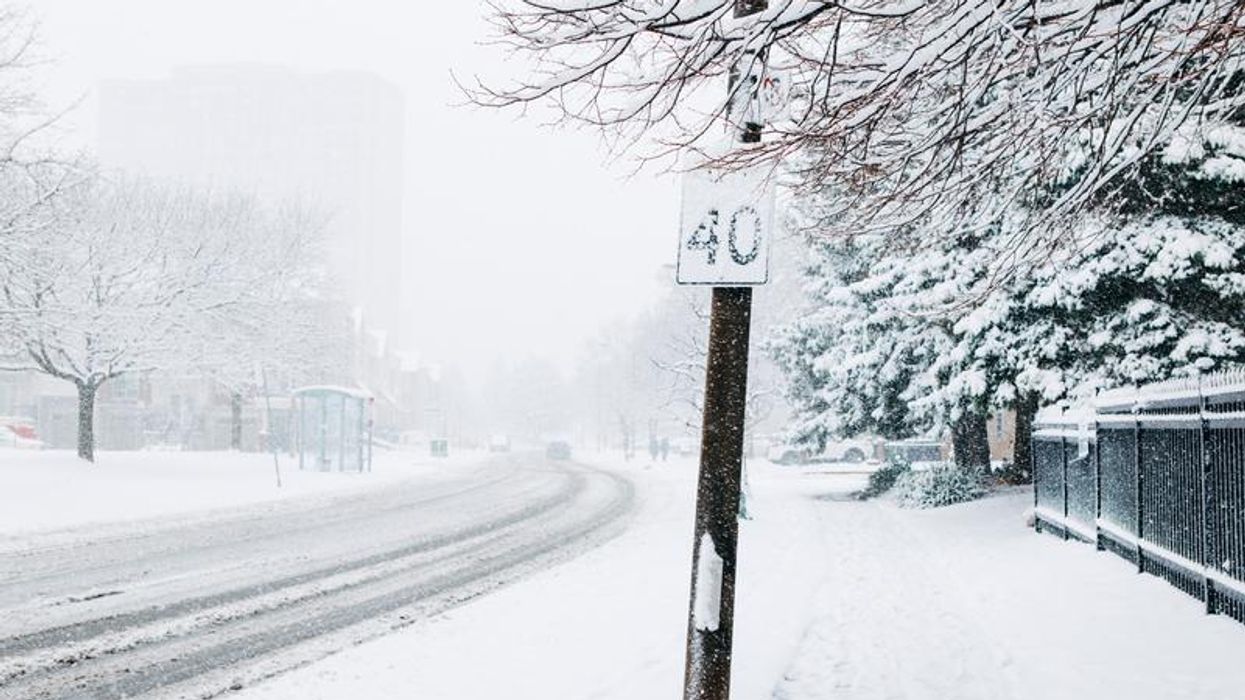 Poor visibility due to heavy snowfall.