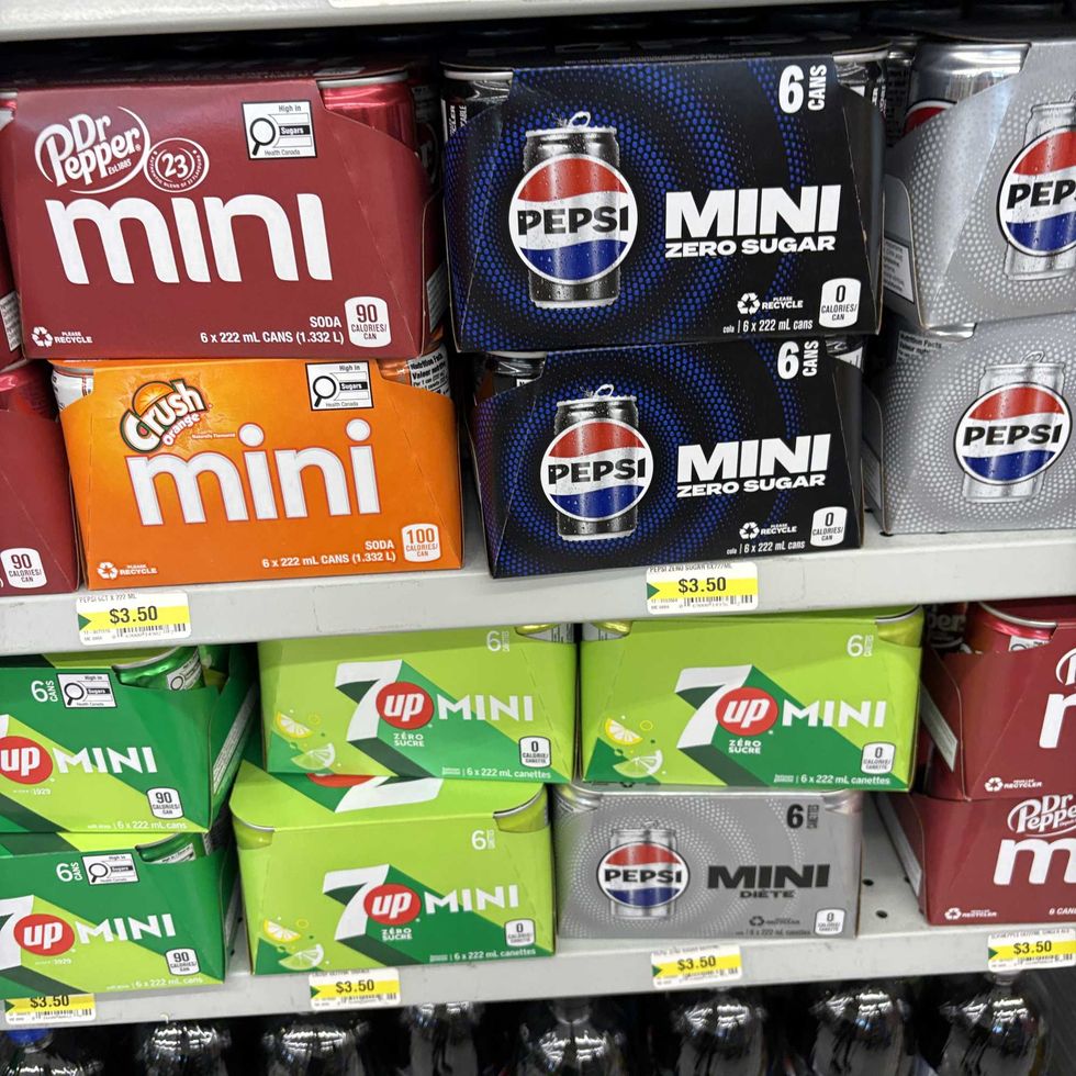Pop cases on shelves at Dollarama