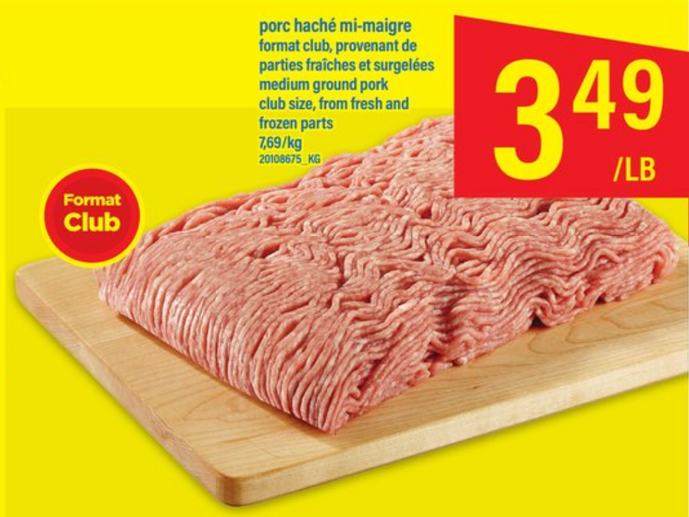 Porc hach\u00e9 mi-maigre.