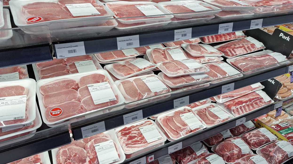 Pork for sale in a Canadian supermarket.