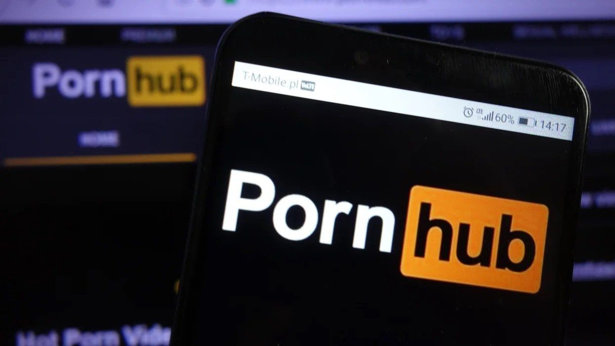 Pornhub logo on a computer screen (illustrative).
