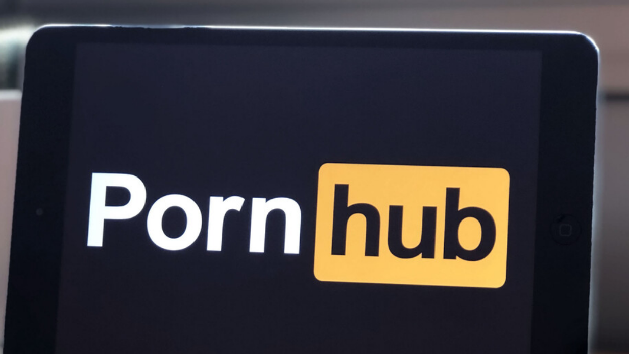 Pornhub logo on a tablet.
