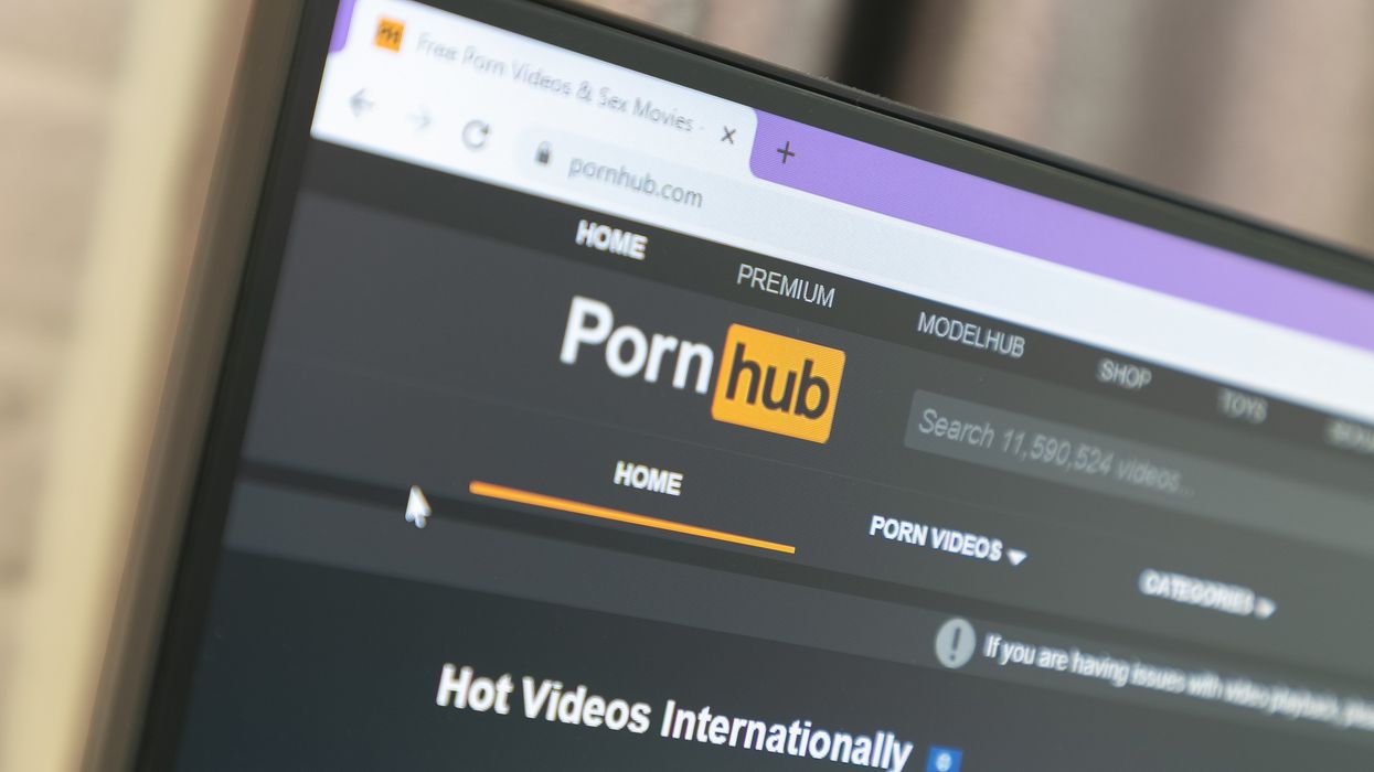 Pornhub search page.