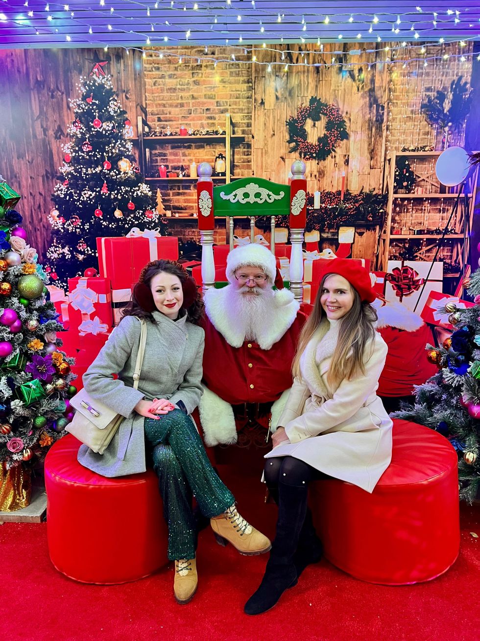 Posing with Santa.