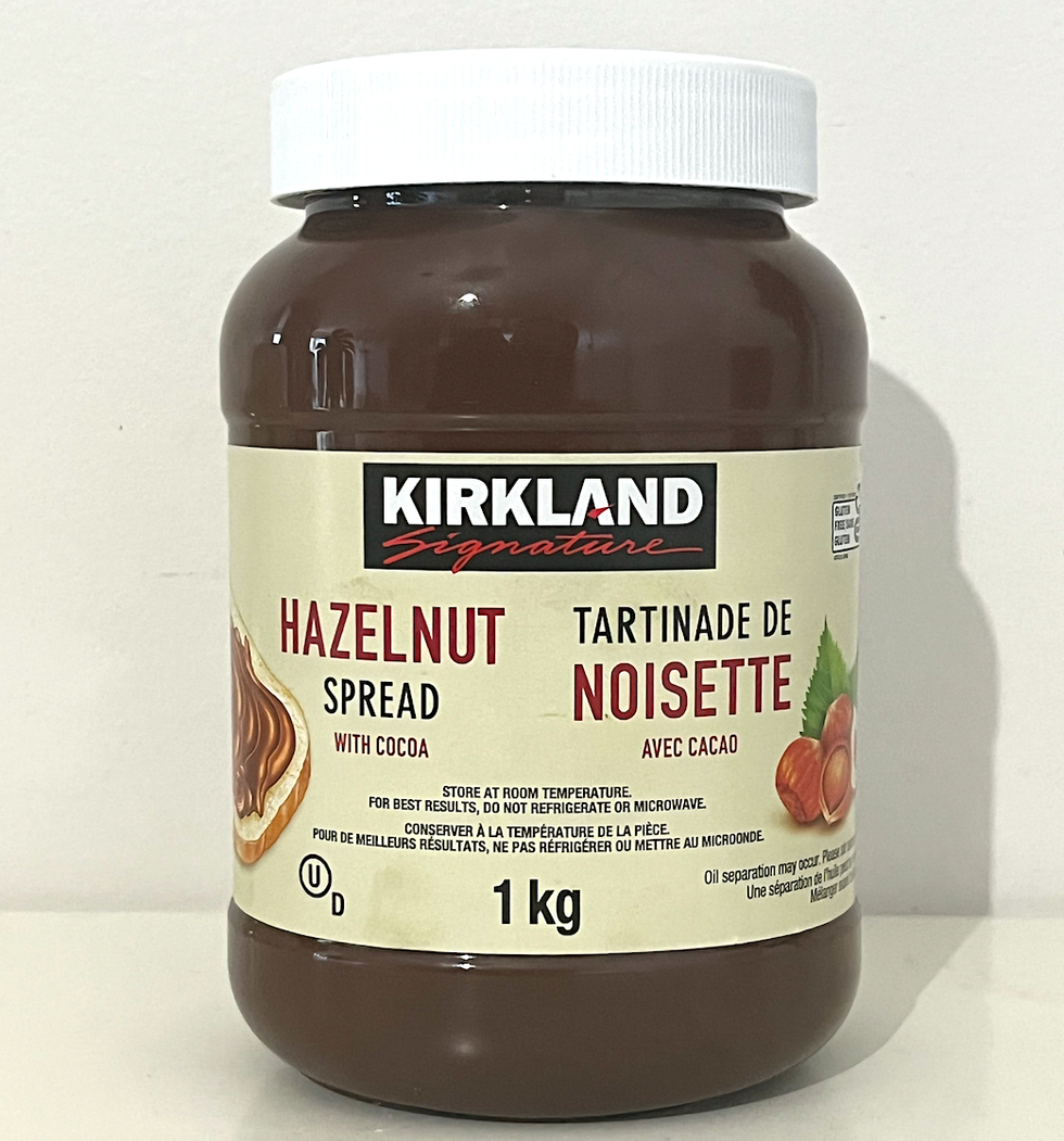 Pot de tartinade de noisette avec cacao Kirkland Signature.