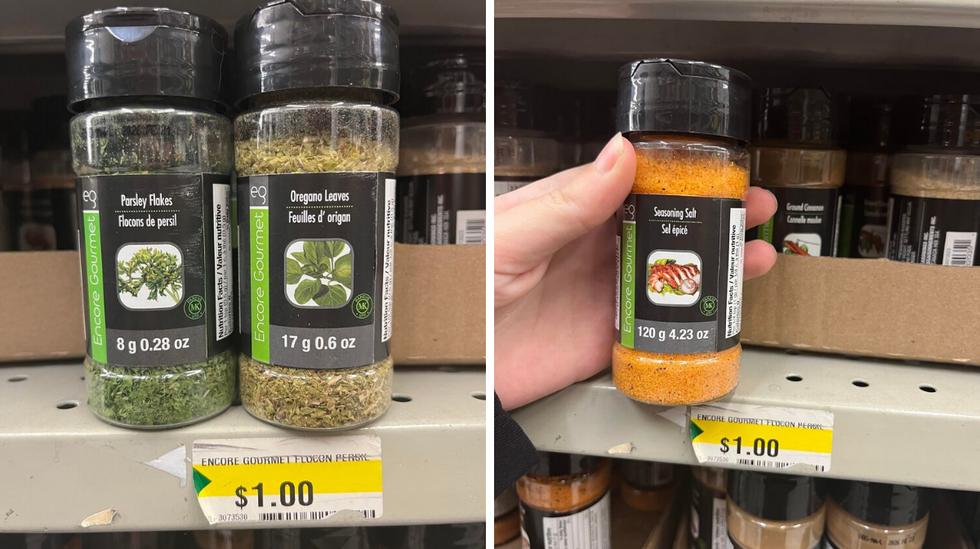 Pots d'\u00e9pices du Dollarama.