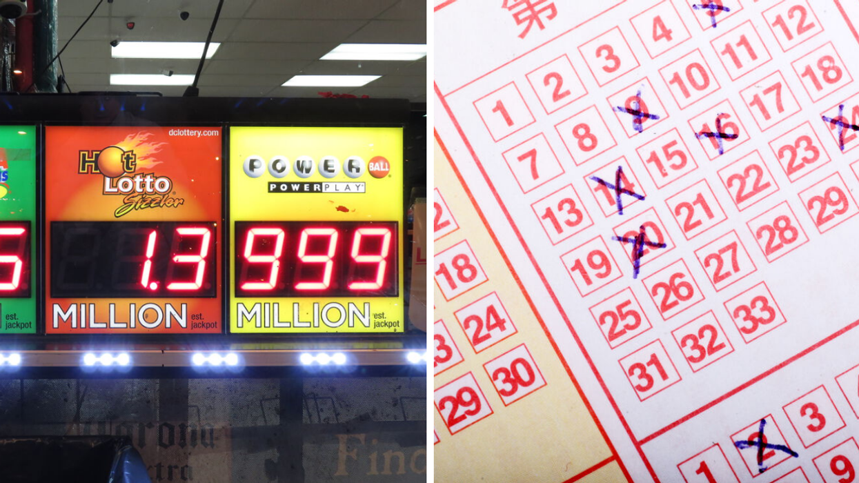 Powerball. Droite : Billet numéros Powerball.