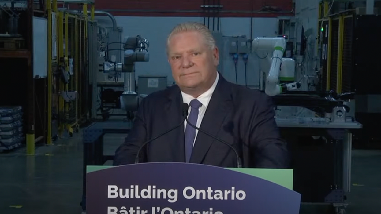 Premier Doug Ford at a press conference.