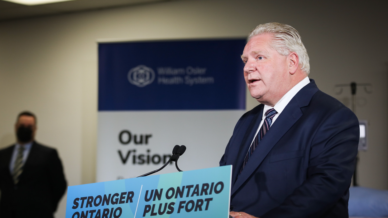 Premier Doug Ford making an announcement in Brampton.