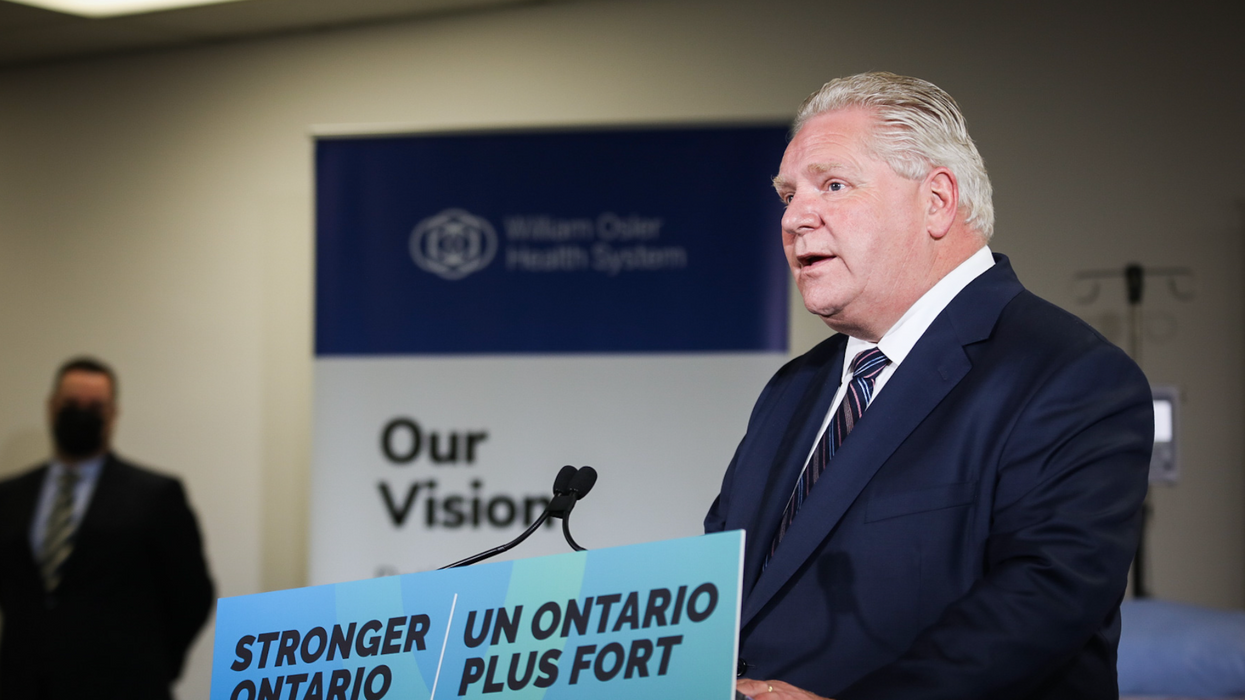 Premier Doug Ford making an announcement in Brampton.